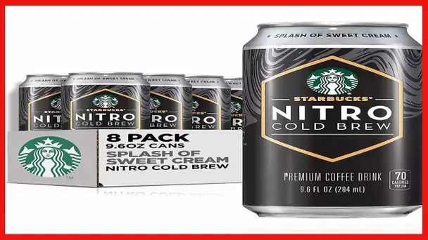 Starbucks - RTD Coffee Nitro Cold Brew, Splash of Sweet Cream, 9.6oz 8pk, Brown