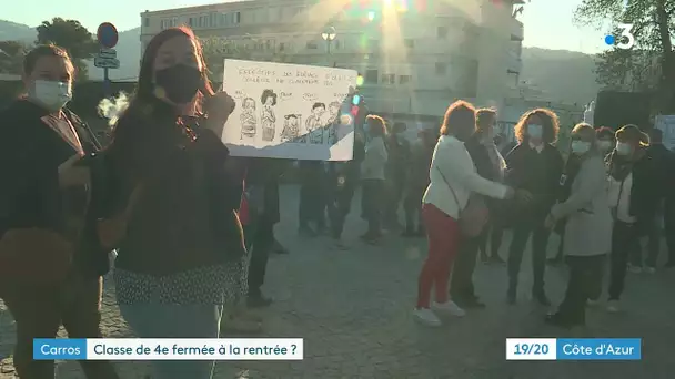 Manifestation à Carros contre la fermeture d'une classe au collège Paul Langevin