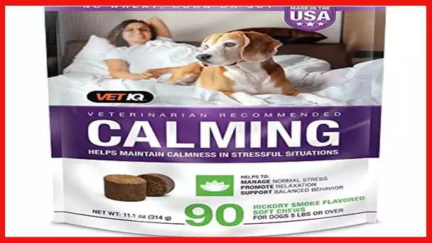 VetIQ Calming Support Supplement for Dogs, Anxiety Supplement Soft Chews, 90 Count