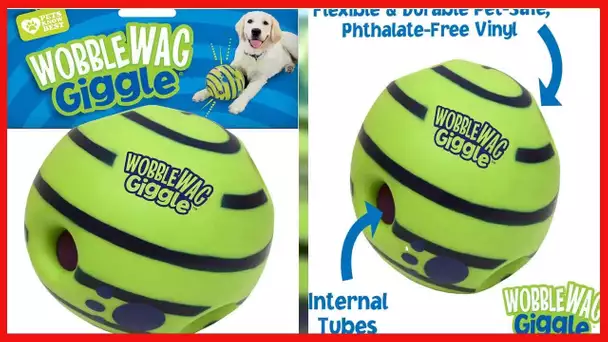 Wobble Wag Giggle Ball, Interactive Dog Toy, Fun Giggle Sounds When Rolled or Shaken, Pets Know Best