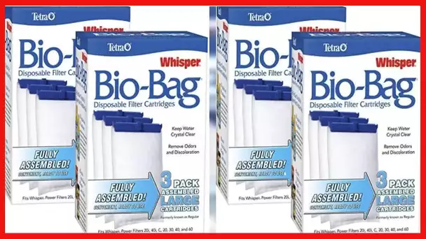 Tetra Whisper ATS26170 Assembled BioBag Filter Cartridges, Large 6 Count