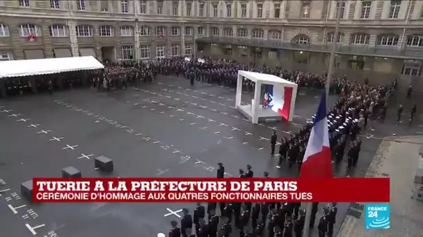 Tuerie à la préfecture de Paris : cérémonie d'hommage aux quatre fonctionnaires tués