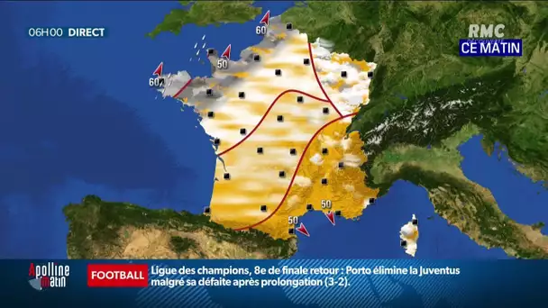 La météo du mercredi 10 mars 2021: nuages en général et pluies dans le Nord-Ouest