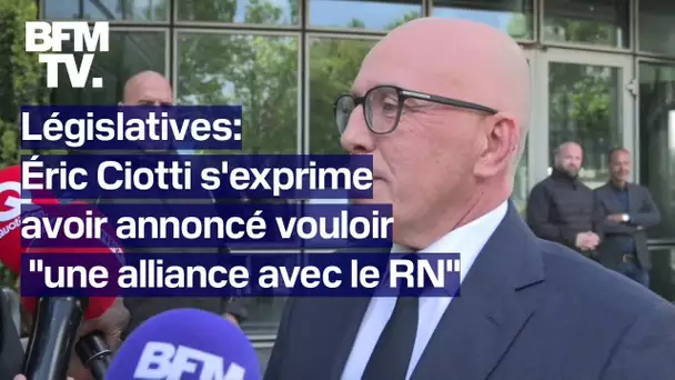 Alliance LR/RN pour les législatives: la prise de parole d'Éric Ciotti en intégralité