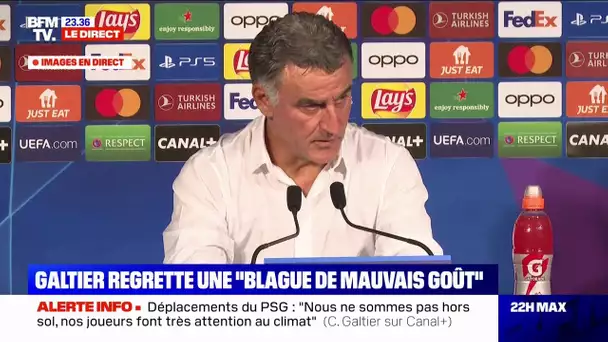 "C'était une blague de mauvais goût": Galtier répond à la polémique sur les déplacements du PSG