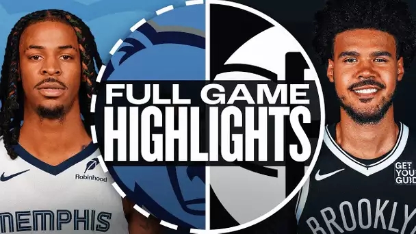 GRIZZLIES at NETS | FULL GAME HIGHLIGHTS | November 4, 2024