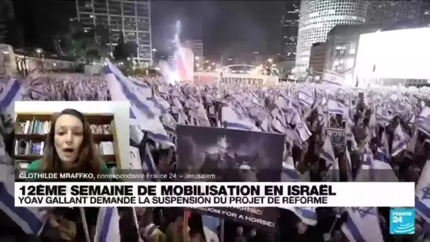 Douzième semaine de mobilisation en Israël contre la réforme de la justice • FRANCE 24