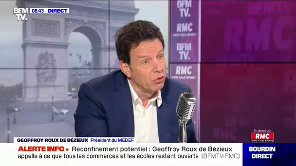 Aides de l'Etat: "Le quoiqu'il en coute doit continuer" estime Geoffroy Roux de Bézieux