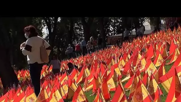 Espagne : des milliers de drapeaux en hommage aux victimes du Covid-19