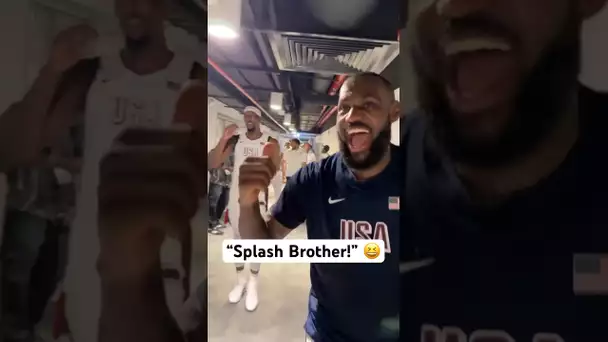 “Bam Bam Splash” - LeBron James & Bam Adebayo after USA’s win! 🤣 | #Shorts