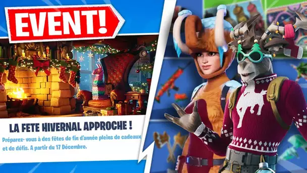 L'EVENEMENT HIVERNAL AVEC PLEINS DE CADEAUX ARRIVE DEMAIN SUR FORTNITE ! (+ NOUVEAUX SKINS CACHES)