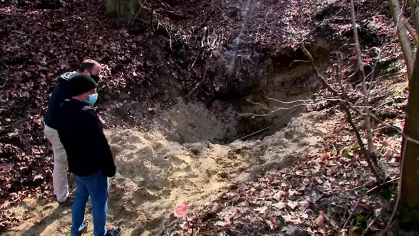 Fouilles d'un tunnel de la première guerre mondiale à Craonne.