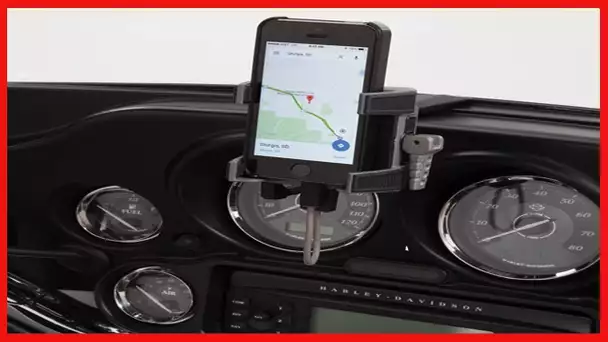 CIRO 50216 Smartphone/GPS Holder (Black Fairing Mount with Charger for 1996-2013 Flht/Flhx Touring