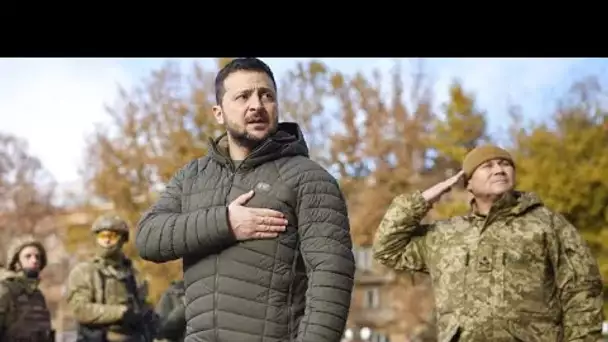 Volodymyr Zelensky en visite à Kherson, ville libérée de l'occupation russe