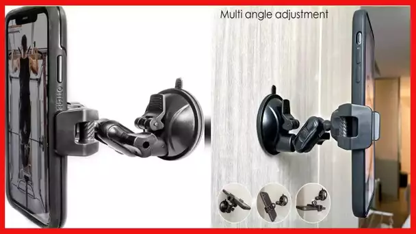 Universal Mirror Shower Phone Holder, Multi-Directional Dual 360 Degree Rotating Suction Cup Phone