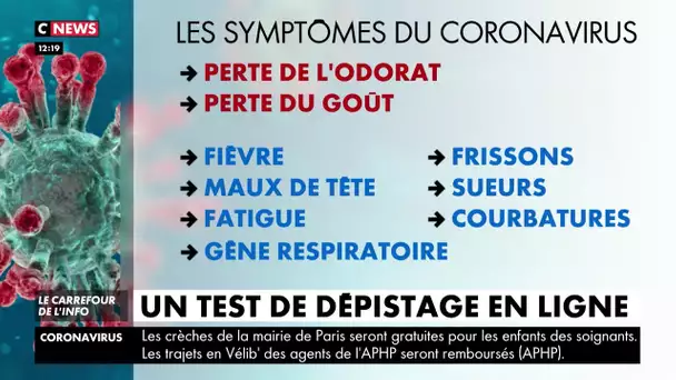 Coronavirus : un test de dépistage en ligne