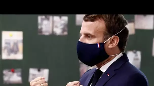 Covid-19 en France : Masqué, Macron visite une école de Poissy pour rassurer sur la rentrée