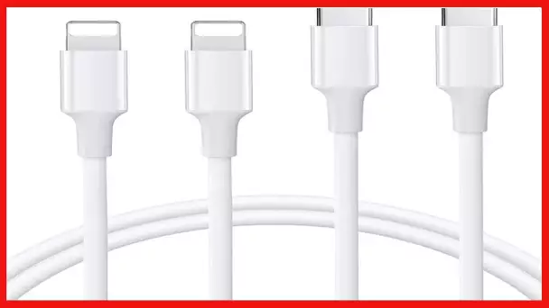 USB C to Lightning Cable 2Pack 3FT [Apple MFi Certified] iPhone Lightning to USB-C Fast Charging