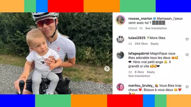 Marion Rousse et son fils Nino : en l'absence de Julian Alaphilippe, le petit garçon assure !