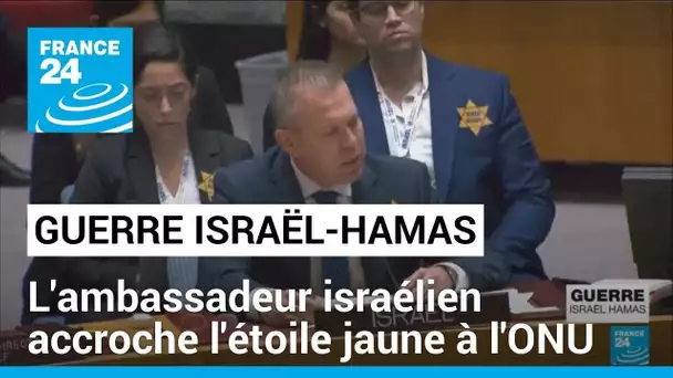 Guerre Israël-Hamas : l'ambassadeur Israélien accroche l'étoile jaune à l'ONU • FRANCE 24