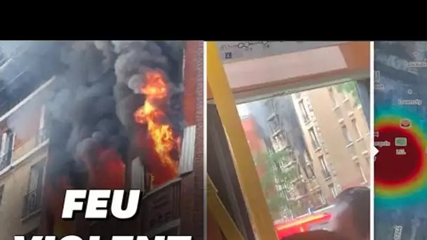 Les images d'un violent incendie à Paris, porte d'Orléans