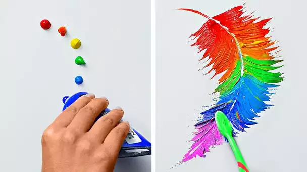 Techniques d'ART Faciles Pour Tout Le Monde || Astuces De Peinture Satisfaisantes