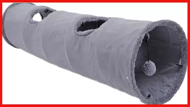 Speedy Pet Collapsible Cat Tunnel, Cat Toys Play Tunnel Durable Suede Hideaway Pet Crinkle Tunnel