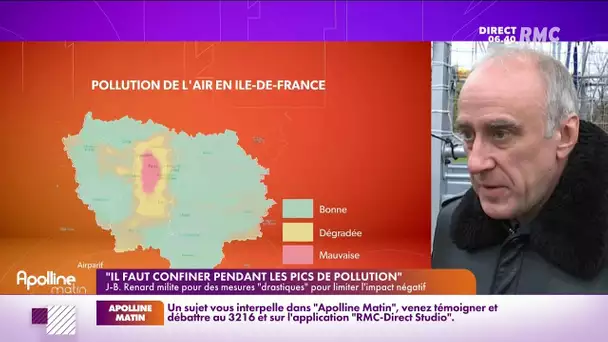 Jean-Baptiste Renard prône un confinement de l'industrie lors des pics de pollution.