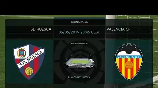 Calentamiento SD Huesca vs Valencia CF