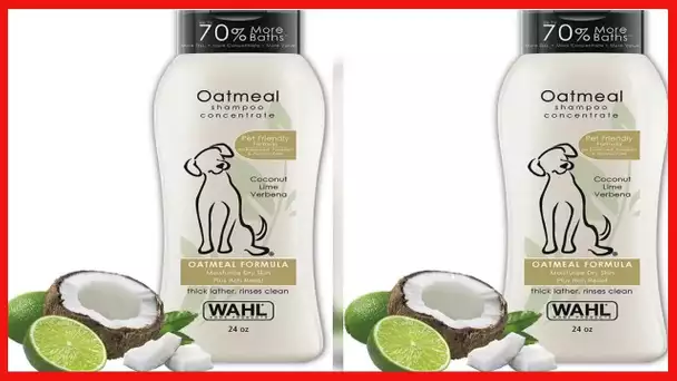 WAHL Dry Skin & Itch Relief Pet Shampoo for Dogs – Oatmeal Formula with Coconut Lime Verbena