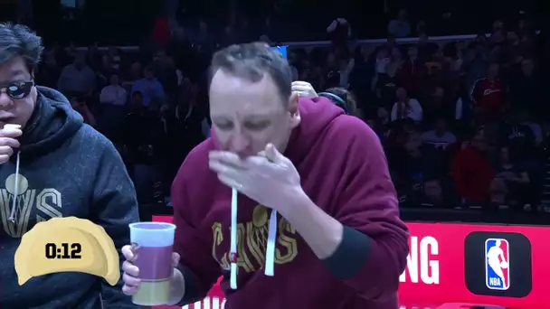 Joey Chestnut Eats 47 Perogies During Cavaliers Halftime