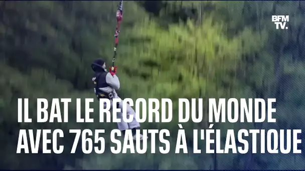 Il bat le record du monde de sauts à l'élastique avec 765 sauts en moins de 24 heures