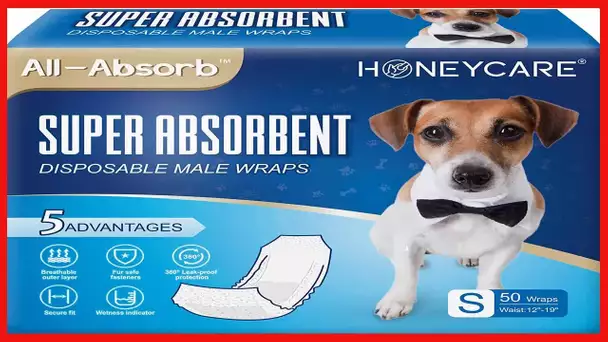 All-Absorb A26 Male Dog Wrap, 50 Count, Small