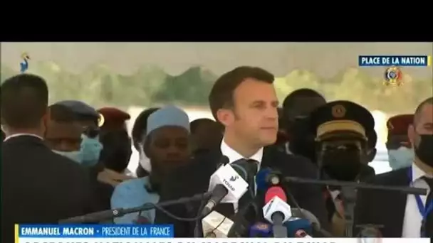 Aux obsèques de Déby, Macron promet que la France ne laissera personne menacer le Tchad