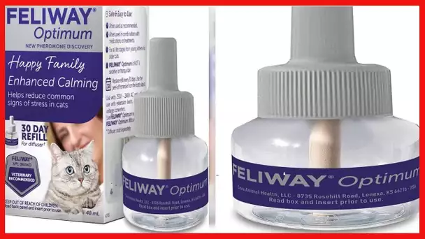 FELIWAY Optimum Cat, Enhanced Calming Pheromone Diffuser, 30 Day Refill