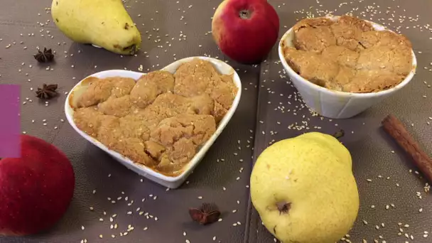 RECETTE. Crumble aux pommes et aux poires