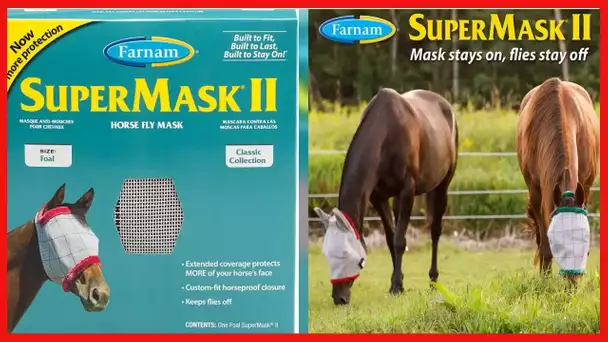 Farnam SuperMask Classic Horse Fly Mask, Foal size, Assorted