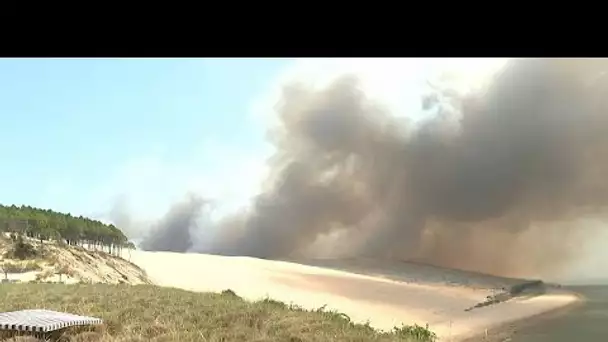 NoComment : les images impressionnantes de l'incendie vu depuis la dune du Pilat