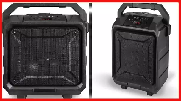 iLive ISB659B Wireless Tailgate Party Speaker, with Built-in Rechargeable Battery and Roller Wheels,