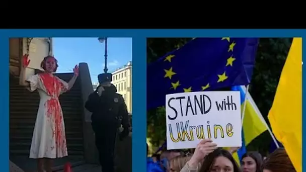 Saint-Pétersbourg, Nicosie... elles manifestent contre la guerre en Ukraine