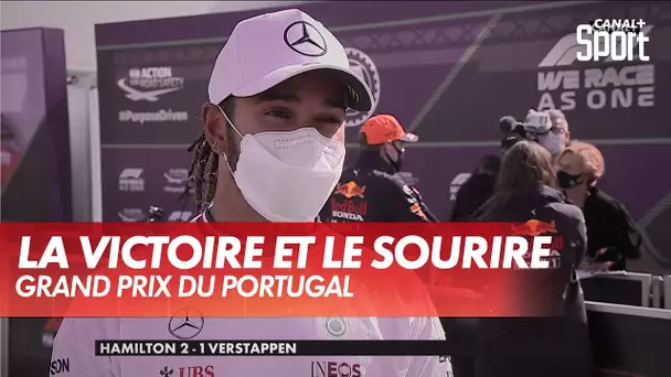 Le sourire de Lewis après sa victoire