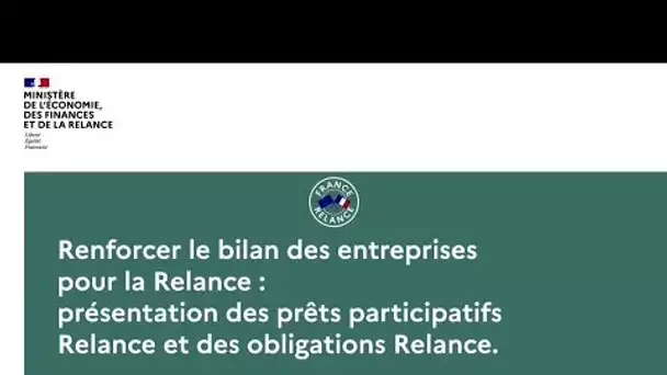 🔴  Prêts participatifs: suivez en direct la conférence du ministère de l'Industrie, des Finances ...