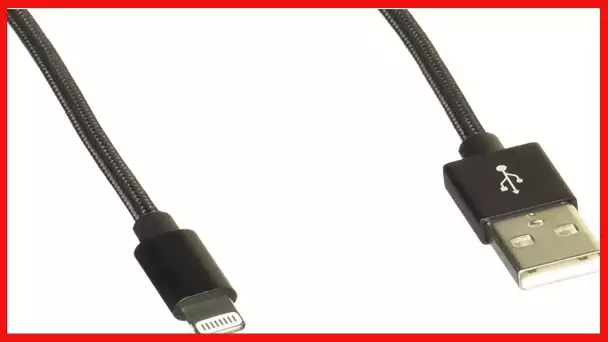 Monoprice Apple MFi Certified Lightning to USB Charge & Sync Cable - 1.5 Feet - Black Compatible