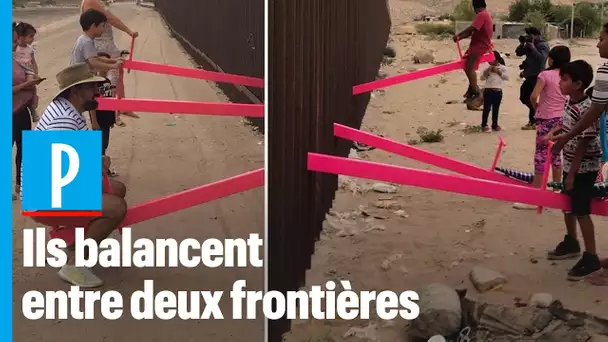 Des balançoires sur le mur de la frontière américano-mexicaine