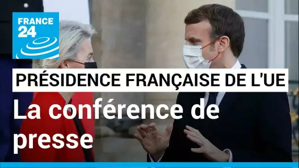 Conférence de presse de E. Macron et U. Van Der Leyen pour lancer la présidence française de l'UE