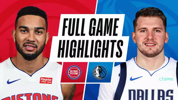 PISTONS at MAVERICKS | FULL GAME HIGHLIGHTS | April 21, 2021