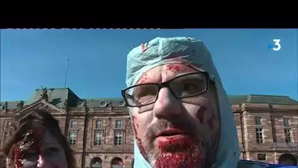 Zombie walk : des centaines de morts-vivants dans les rues de Strasbourg