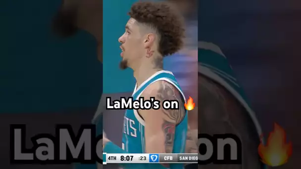 LaMelo Ball’s HEATING UP & The Hornets Announcer is Charged Up! 😤🔥|#Shorts