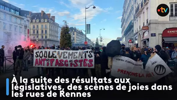 À la suite des résultats aux législatives, des scènes de joies dans les rues de Rennes