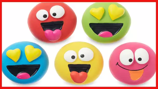 Vibrant Life 5pk Emoticon Latex Dog Toy